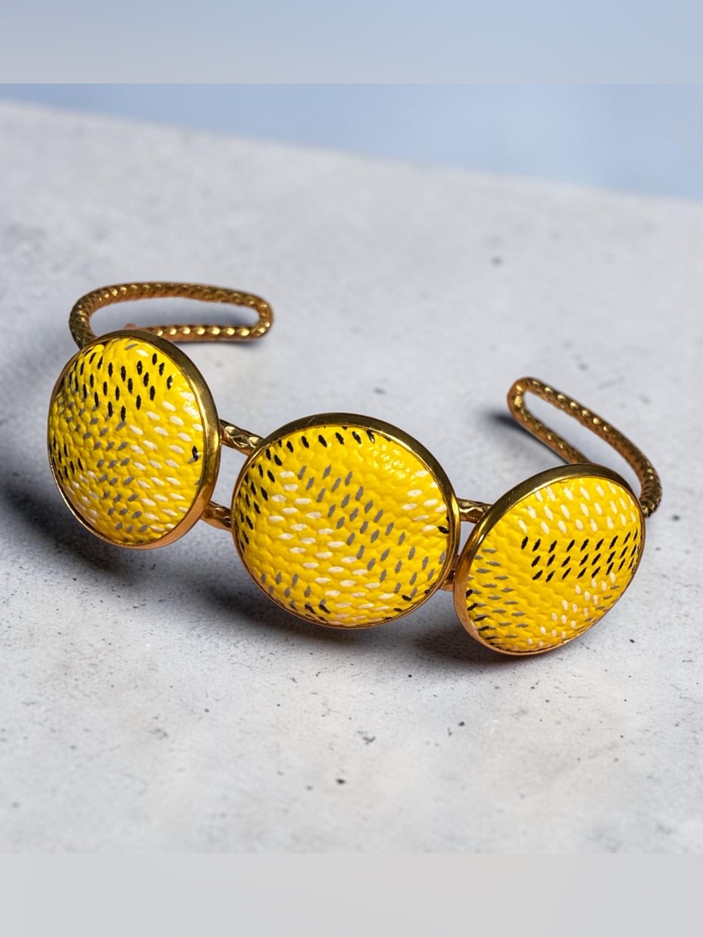 Goyard repurposed material Gold-Tone Cuff Bracelet